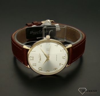Zegarek męski Bruno Calvani na brązowym pasku BC2958 GOLD. Cała kolekcja Bruno Calvani charakteryzuje się oryginalnością i elegancją. Spośród wielu zegarków męskich jak i damskich wybrać można czasomierz, który z pewnością z (5).jpg